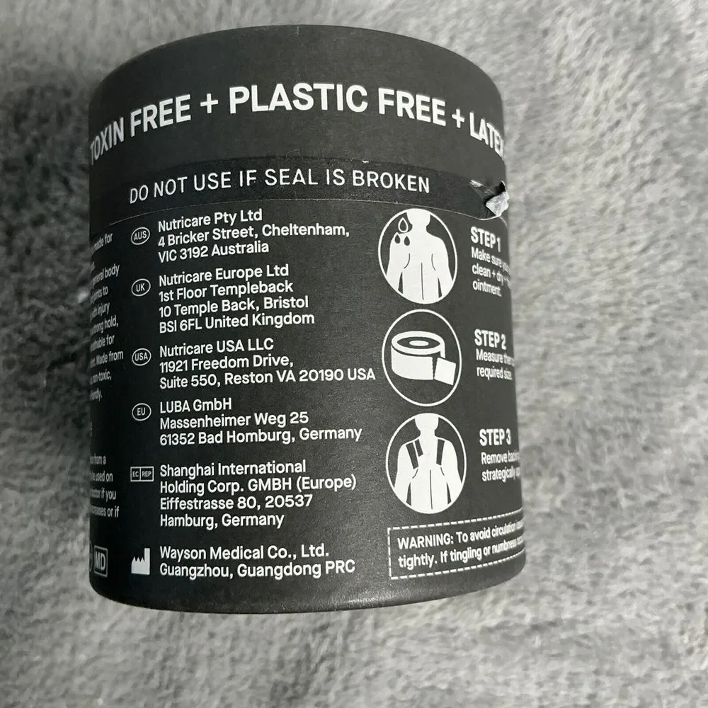 Athletic Body Tape Strap Black Bamboo‎ Body Tape 5.5 Yards 1 Roll By Patch